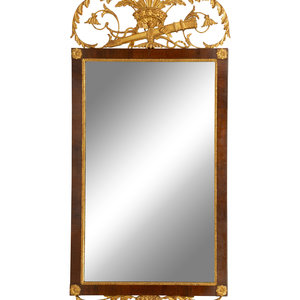 Appraisal: An Italian Neoclassical Style Giltwood and Mahogany Mirror th Century