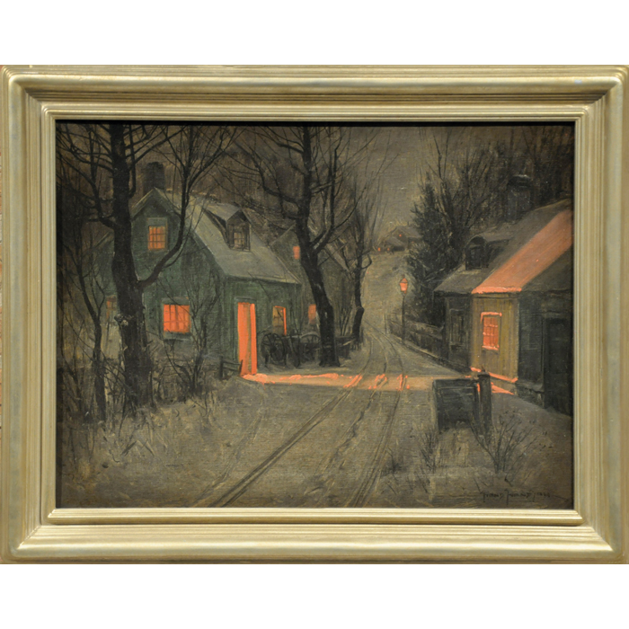 Appraisal: Svend Rasmussen Svendsen American Norwegian - ''Cabins at Night ''