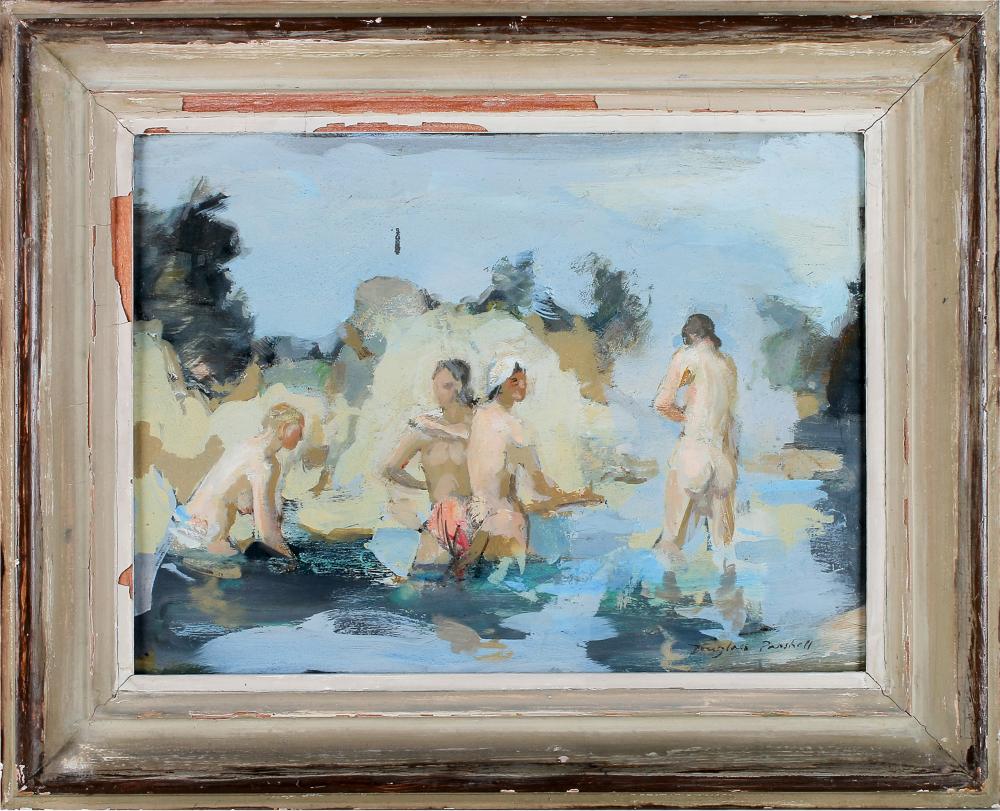 Appraisal: DOUGLASS PARSHALL - FIGURES IN POOLoil on board signed lower