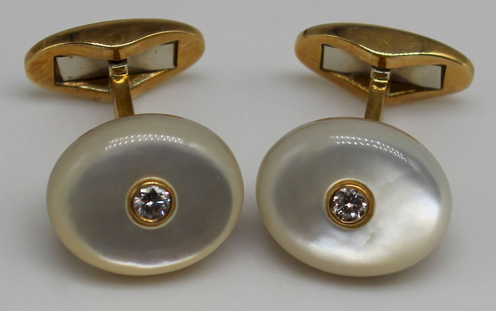 Appraisal: JEWELRY Pair of Tiffany Co kt Mother of Pearl and