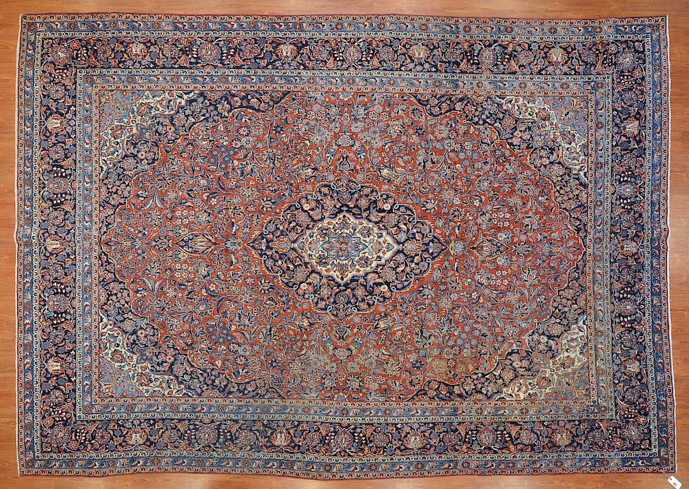 Appraisal: Antique Keshan carpet approx x Persia circa Condition Some wear