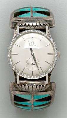 Appraisal: Diamond Omega wristwatch Swiss made movement kt white gold case