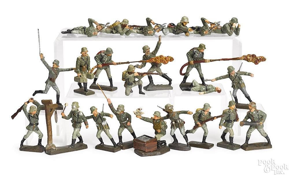 Appraisal: Lineol painted composition soldiers Lineol painted composition soldiers twenty-three pieces