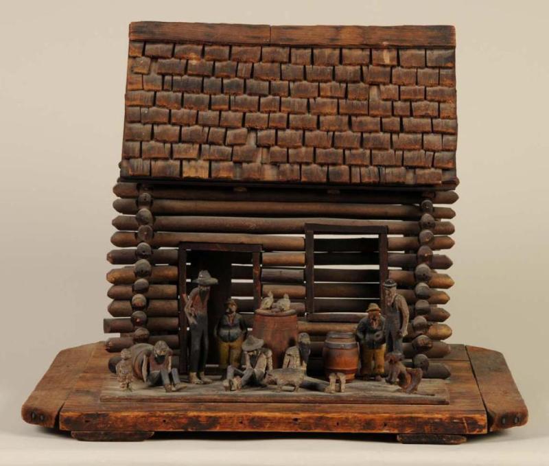 Appraisal: Folk Art Model of a Log Cabin Description Late th