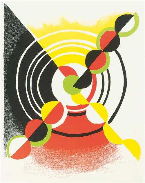 Appraisal: DELAUNAY SONIA Composition Lithograph Signed lower right Sonia Delaunay Image