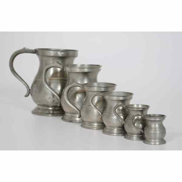 Appraisal: English Pewter Measures English th century An assembled group of