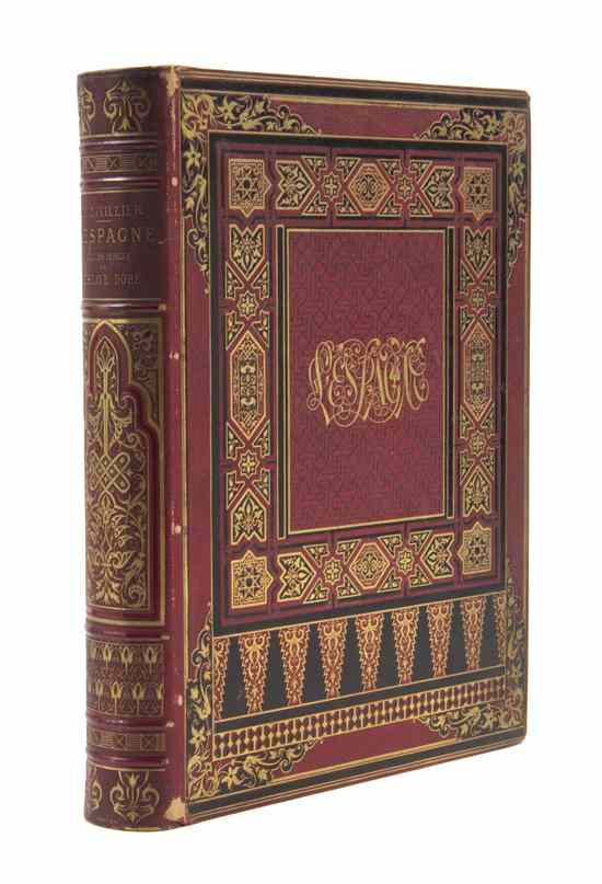 Appraisal: ENGRAVINGS DORE GUSTAVE L'Espagne Paris Librairie Hachette to red morocco