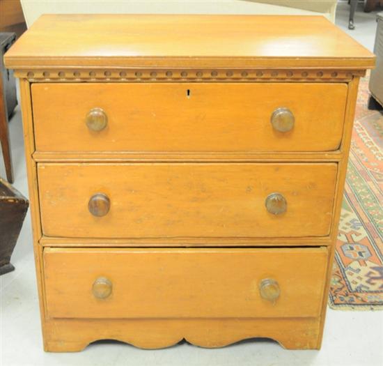 Appraisal: Diminutive three drawer chest wooden pulls '' h x ''