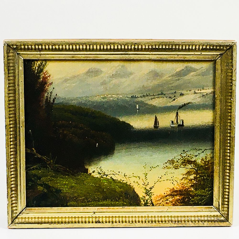 Appraisal: Small Framed Hudson River School Landscape Small Framed Hudson River