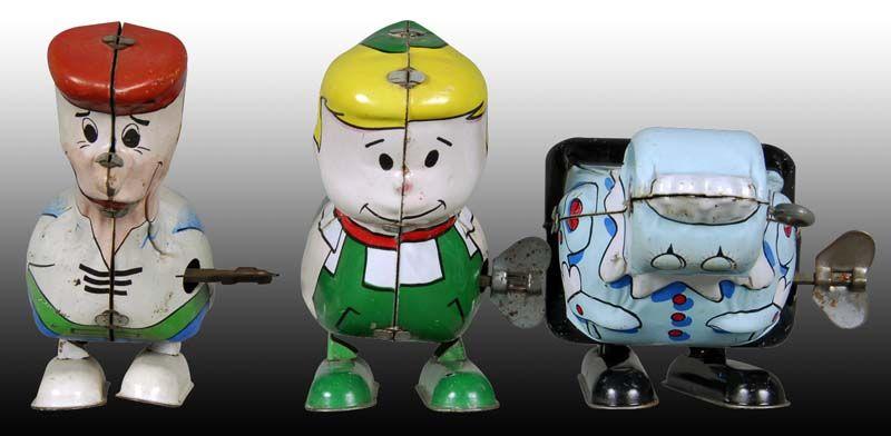 Appraisal: Lot of Tin Wind-Up Linemar Hanna-Barbera Jetson Description All ''