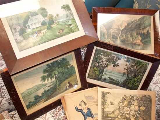 Appraisal: Four framed th century color lithographs of American locations and