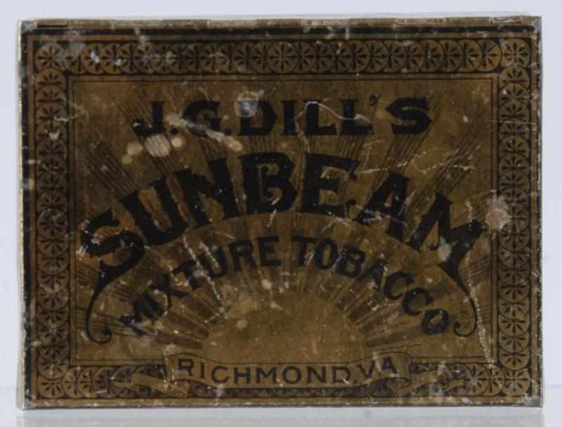 Appraisal: J G Dill's Sunbeam Square Corner Tobacco Tin Description Richmond