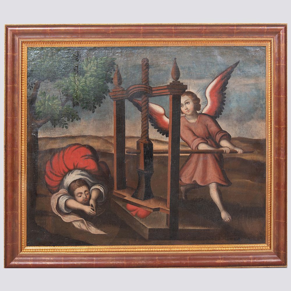 Appraisal: Italian School Angels at Play Oil on canvas unsigned x