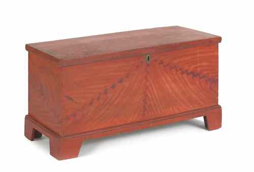 Appraisal: Pennsylvania poplar miniature storage chest ca with bold straight bracket