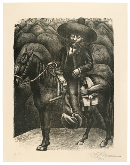 Appraisal: DAVID ALFARO SIQUEIROS Zapata Lithograph x mm x inches full