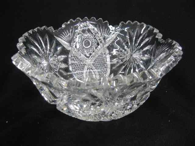 Appraisal: Cut Glass Bowl beautiful cut work with point snowflakes ''