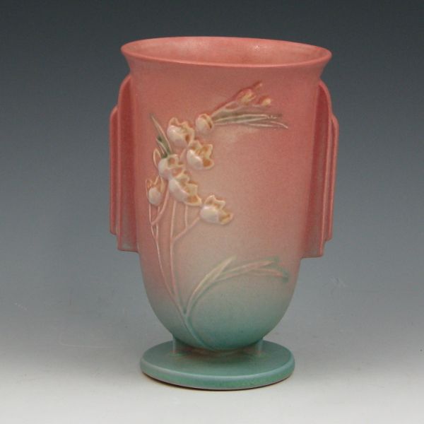 Appraisal: Roseville Ixia vase in pink and light green Marked Roseville