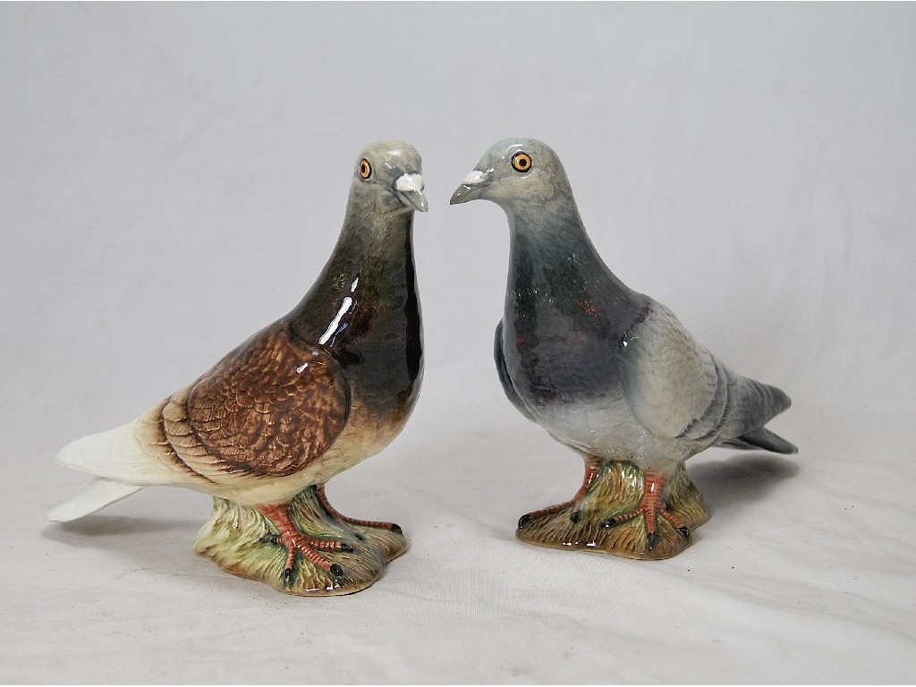 Appraisal: Two Beswick Pigeons model no A blue gloss and model