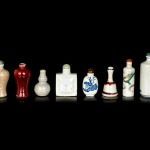 Appraisal: Eight Chinese Porcelain Snuff Bottles LATE TH CENTURY- TH CENTURY