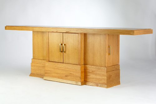 Appraisal: FRANK LLOYD WRIGHT Console table of contemporary vintage with two