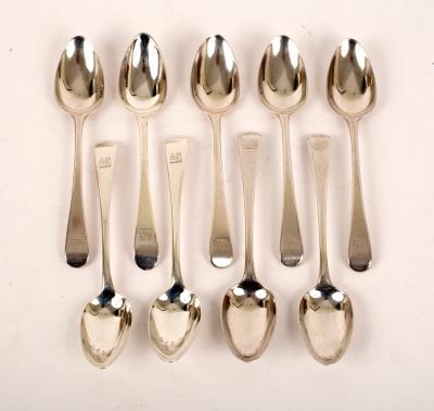 Appraisal: Six George III old English pattern silver dessert spoons Richard