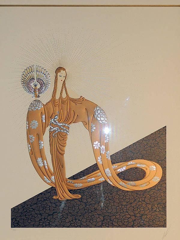 Appraisal: Ert Serigraph Wisdom Printed in colors From the Celestial Virtues