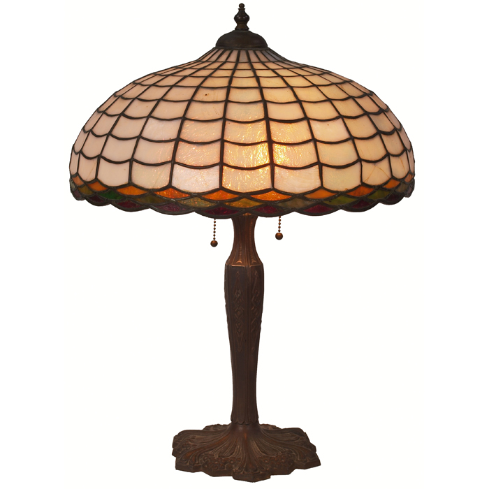 Appraisal: Arts and Crafts table lamp domed leaded glass shade with