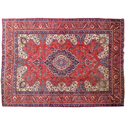 Appraisal: A red ground rug x cm More Information Localised wear