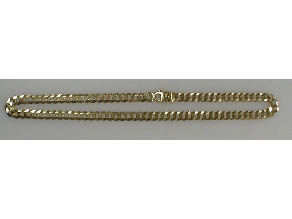 Appraisal: A flat curb link neck chain marked K g