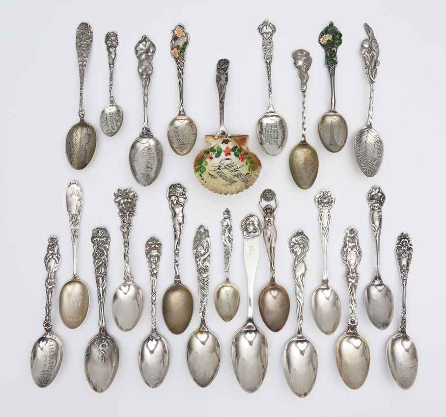 Appraisal: COLLECTION ART NOUVEAU STERLING SPOONS spoons total to include Alvin