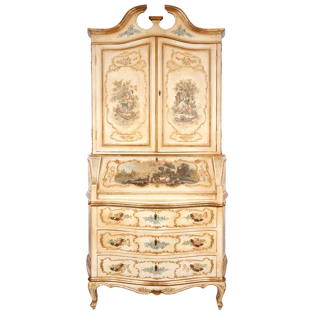 Appraisal: Louis XV Style Painted Secretary Second half of the th