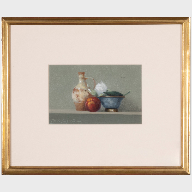 Appraisal: PIERRE JACQUELIN B STILL LIFE WITH PEACH STILL LIFE WITH