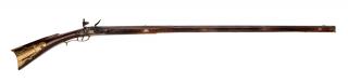 Appraisal: Flint Lock Full Stock Rifle approximately cal tiger maple stock