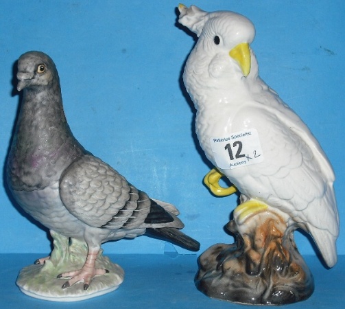 Appraisal: Goebel model of grey Pigeon CV and pottery Cockatoo