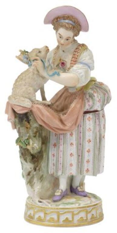 Appraisal: German Meissen porcelain figure group Girl with Sheep original model