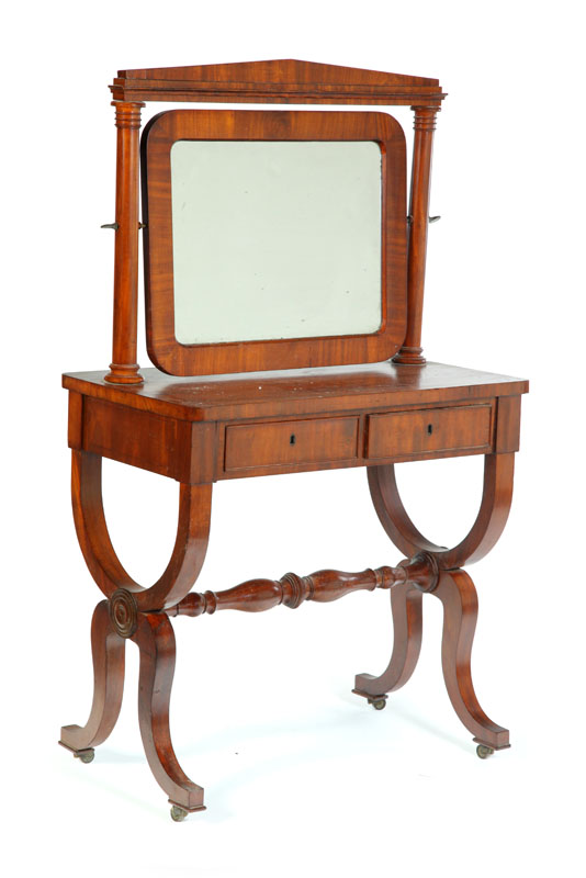 Appraisal: CLASSICAL DRESSING TABLE American th century mahogany and flame veneer