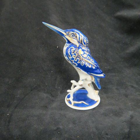 Appraisal: Rosenthal Porcelain Figurine of a Kingfisher blue gold artist Heinreich