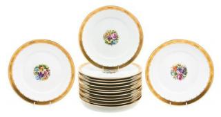 Appraisal: A Set of Fourteen Royal Copenhagen Porcelain Plates Diameter inches