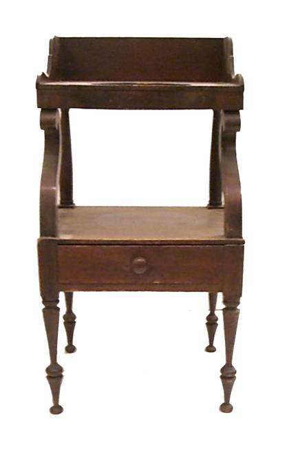 Appraisal: Classical mahogany washstand mid-late th century With straight backsplash over