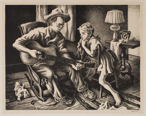 Appraisal: THOMAS HART BENTON The Music Lesson Lithograph x mm x