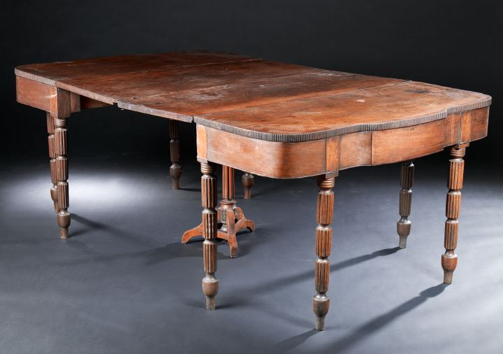 Appraisal: Vernacular American Sheraton Poplar and Walnut Two-Part Dining Table second