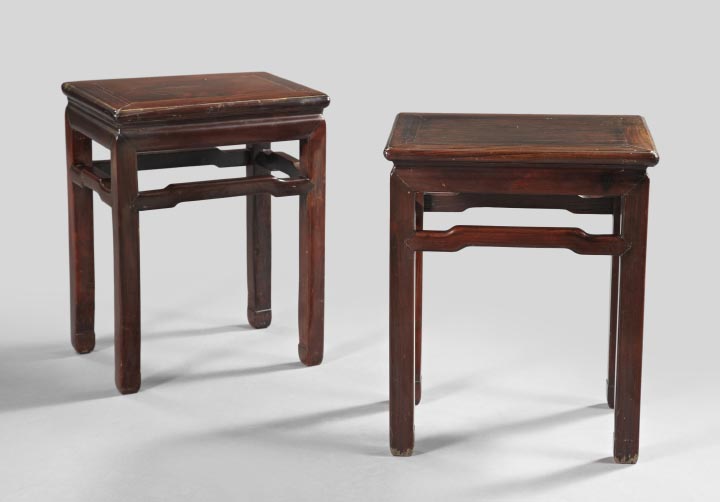 Appraisal: Pair of Oriental Rosewood Stands early th century each with