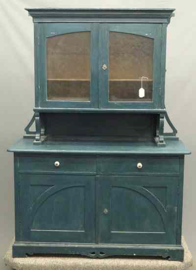 Appraisal: th c Continental two part cupboard top having two doors