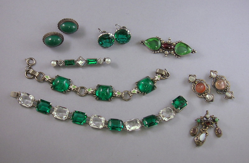 Appraisal: Group of Assorted Gem-set and Glass Jewelry including two bracelets