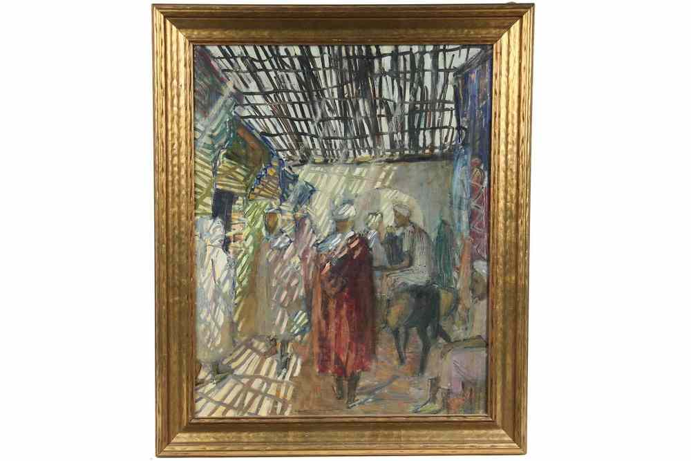 Appraisal: OOP - Arab Market by Henri-Georges Breard French - signed