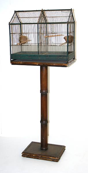 Appraisal: Furniture height of cage in width in height of stand