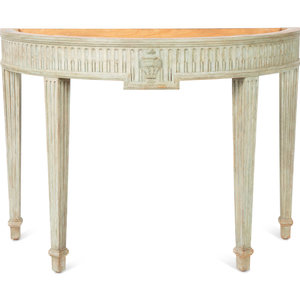 Appraisal: A Louis XVI Style Gray-Painted Console Table Frame TH CENTURY