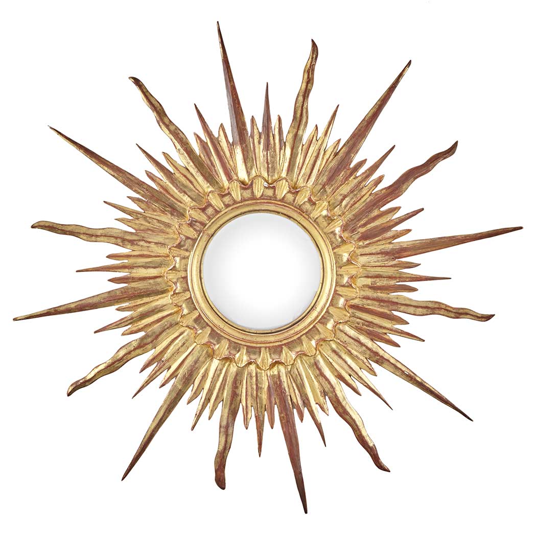 Appraisal: Giltwood Sunburst Mirror The circular convex mirror within a frame