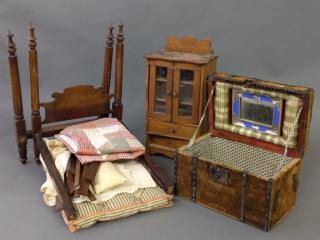 Appraisal: Doll furniture Miscellaneous grouping of doll furniture to include a