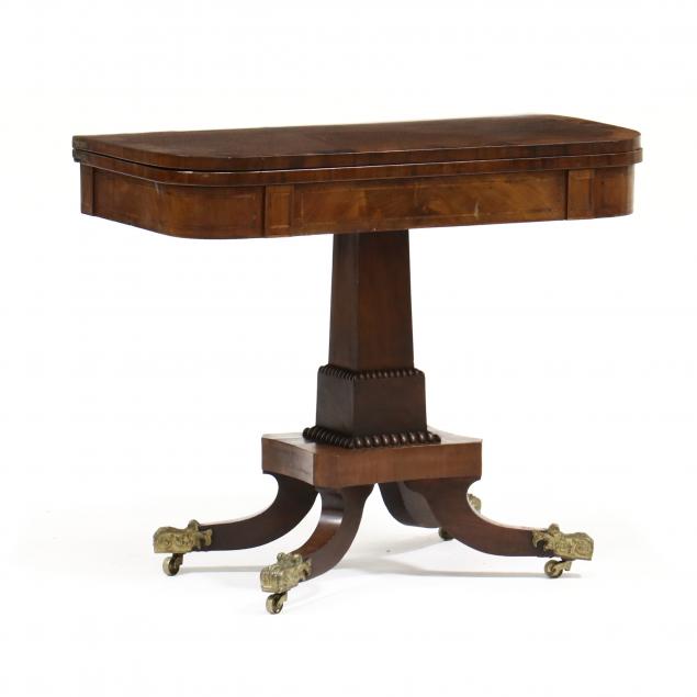 Appraisal: LATE REGENCY MAHOGANY INLAID GAME TABLE Circa mahogany veneer deal